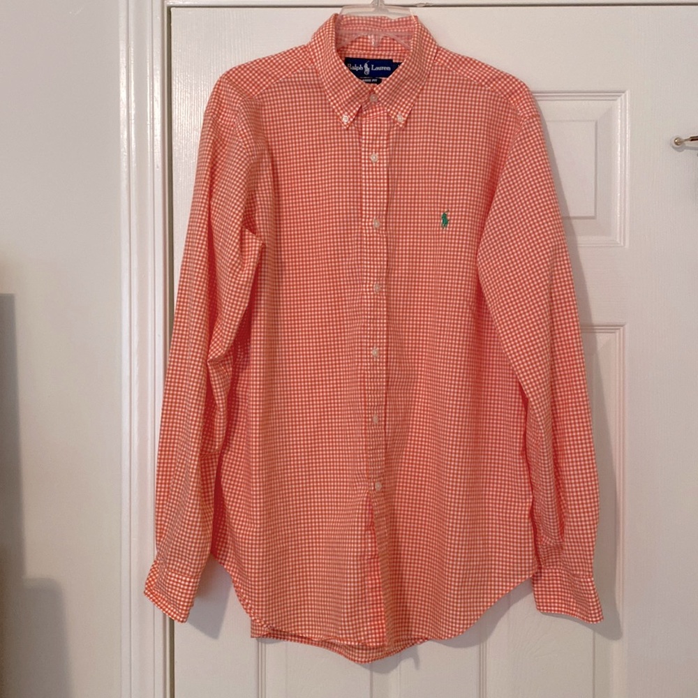 Men’s Ralph Lauren Gingham Classic Fit Dress Shirt -Large